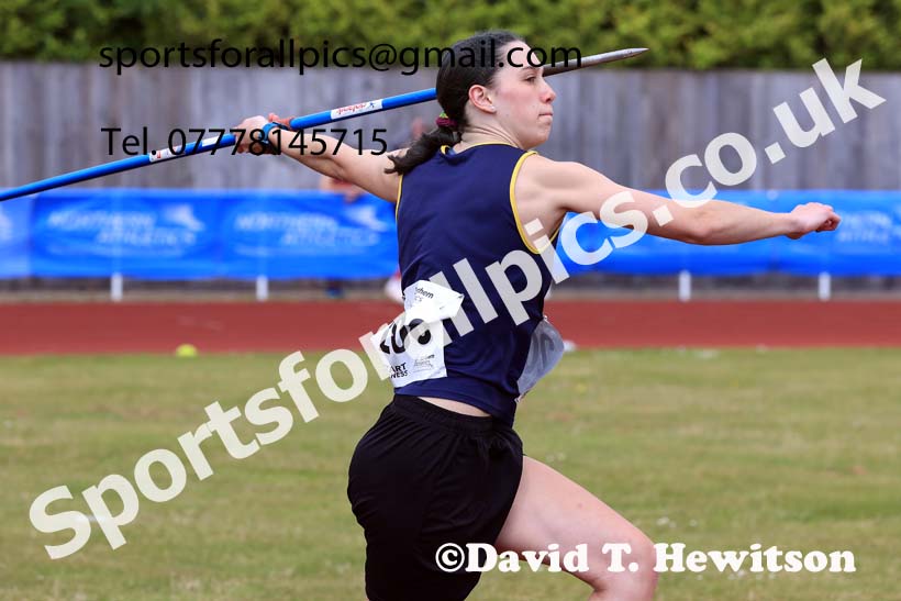 Womens Under-20s javelin, 2024 Northern Senior and Under-20s Track and Field Champs, Middlesbrough.  Photo: David T. Hewitson/Sports for All Pics